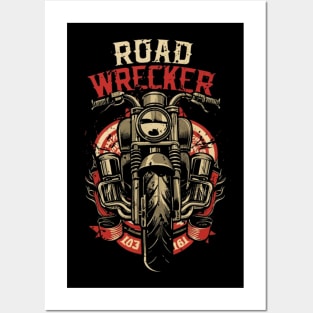 Road Wrecker Biker Design Posters and Art